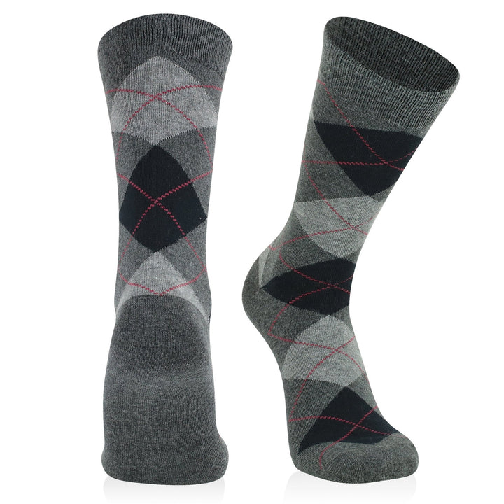 3 Pk Mens Argyle Dress Socks - Premium Cotton - Nestopia