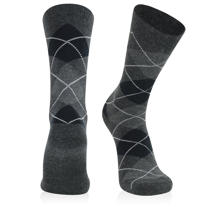 3 Pk Mens Argyle Dress Socks - Premium Cotton - Nestopia