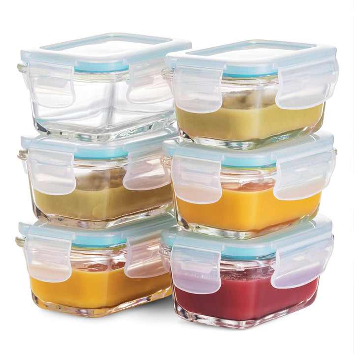 4 Oz Glass Food Containers - 6 Piece Set - Nestopia