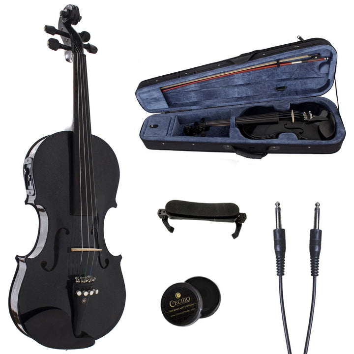 4/4 CVNAE Ebony Acoustic/Electric Violin - Nestopia