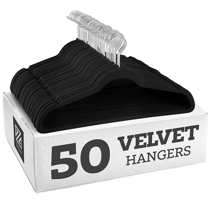 50pc Blk Velvet Hangers - Nestopia