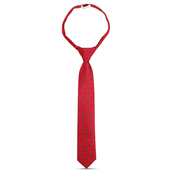 Christmas Ties for Boys - Zipper Pre-Tied Woven Tie