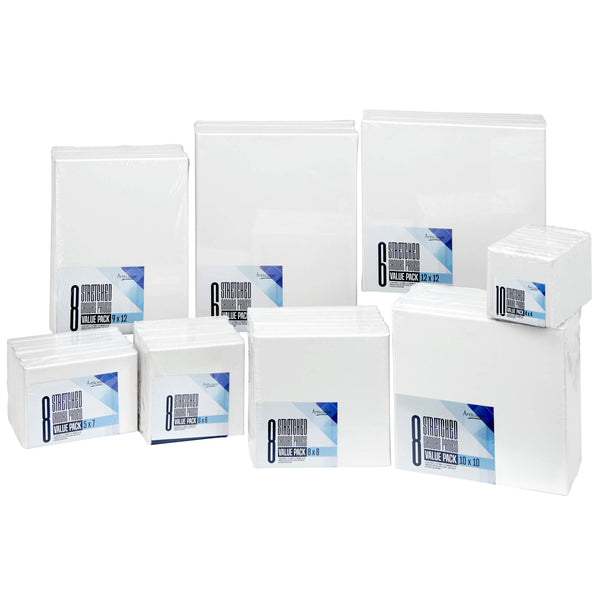 5-48 Pack White Canvas Boards - Stretched for Oil & Acrylic Paint