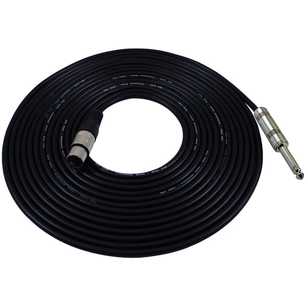 XLR M to 1/4" TRS Cables - Black