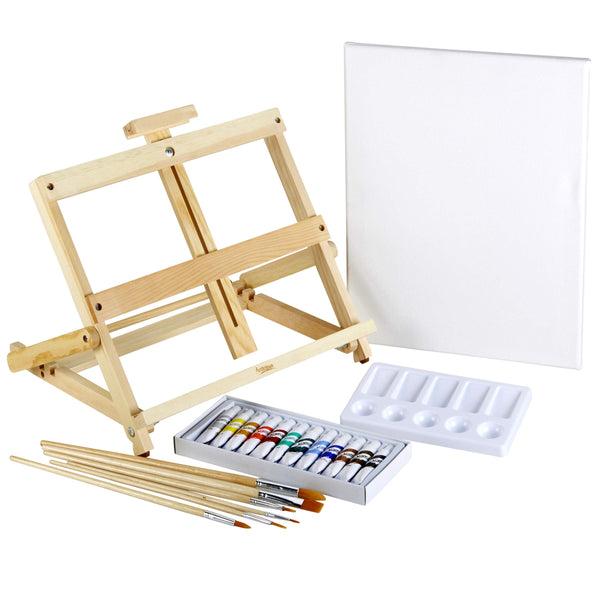 Easel Set - Canvas, Paints, Brushes & Palette