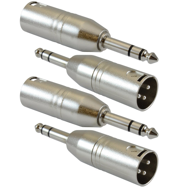 XLR-M to 6.3mm Stereo Coupler - 4 PACK