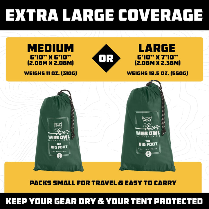 Camping Tarp Waterproof - Tent Tarp for Under Tent - Easy Set Up w/ Stakes & Bag - Nestopia