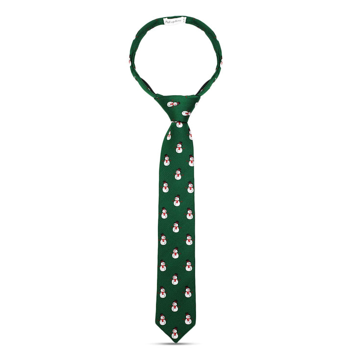 Christmas Ties for Boys - Zipper Pre - Tied Woven Tie - Nestopia