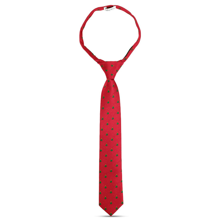 Christmas Ties for Boys - Zipper Pre - Tied Woven Tie - Nestopia