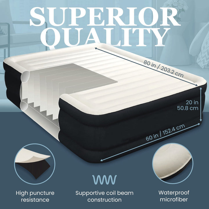 Double High Inflatable Bed for Home, Travel & Camping - Nestopia