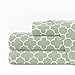 Egyptian Luxury 1600 Series Hotel Collection Clover Pattern Bed Sheet Set - Deep Pockets, Wrinkle and Fade Resistant, Hypoallergenic Sheet and Pillowcase Set - Cal King - Sage/White - Nestopia