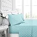 Egyptian Luxury 1600 Series Hotel Collection Clover Pattern Bed Sheet Set - Deep Pockets, Wrinkle and Fade Resistant, Hypoallergenic Sheet and Pillowcase Set - Cal King - Aqua/White - Nestopia