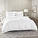 Egyptian Luxury Bed Sheet Set – 1500 Hotel Collection w/Beautiful Satin Band Trim - Ultra Soft Wrinkle & Fade Resistant Microfiber, Hypoallergenic 4 Piece Set - Queen - White/Silver - Nestopia