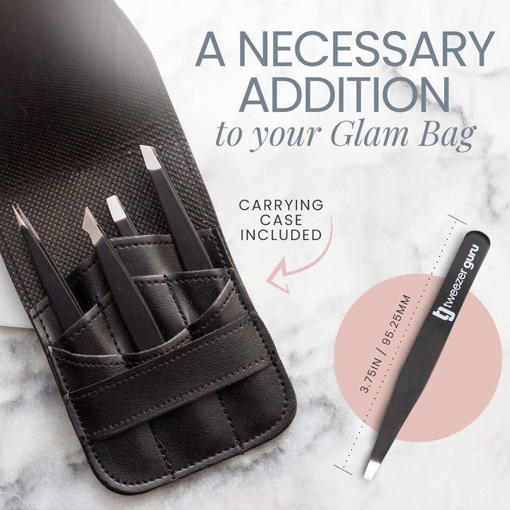 Eyebrow Tweezer Set - Slant & Pointed - Case - Nestopia