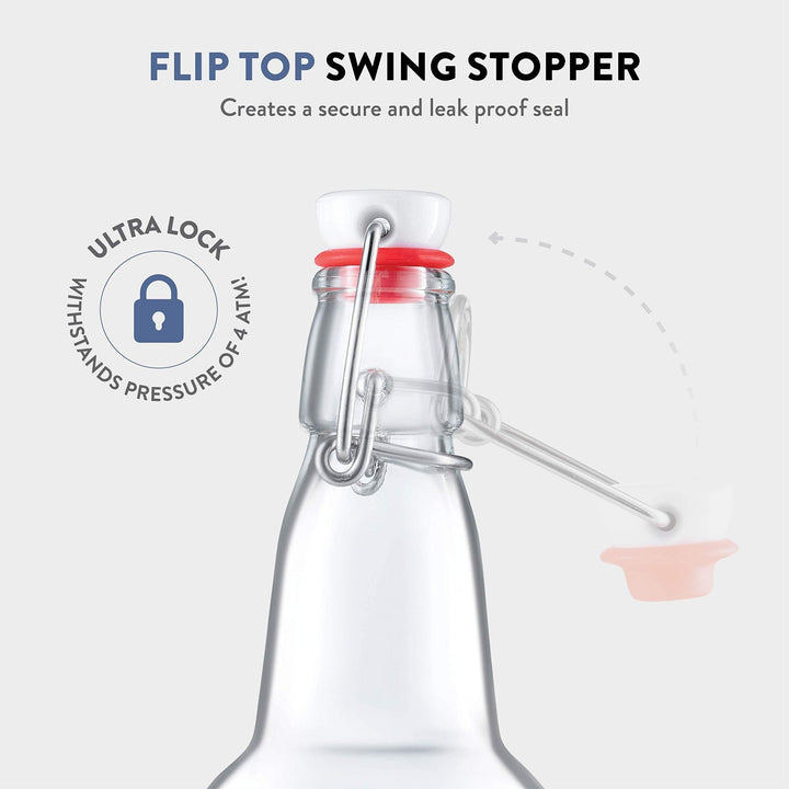 Flip - top Airtight Glass Bottles - 16 Oz - Nestopia