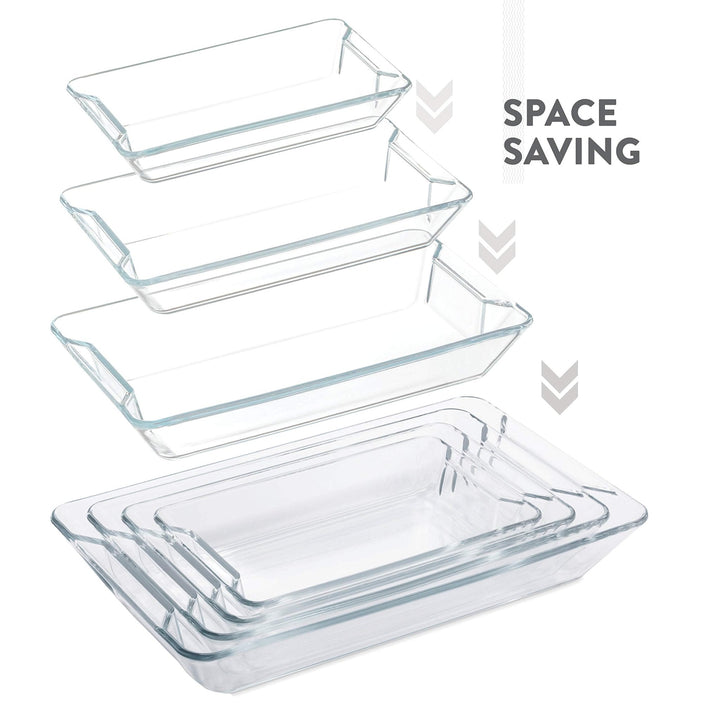 Glass Casserole Dish Set - 4 Piece Set - Nestopia