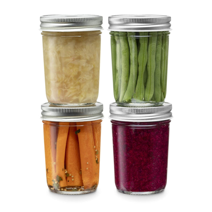 Mason Jars - Regular Mouth Glass Jars with Lid & Seal Bands - Nestopia