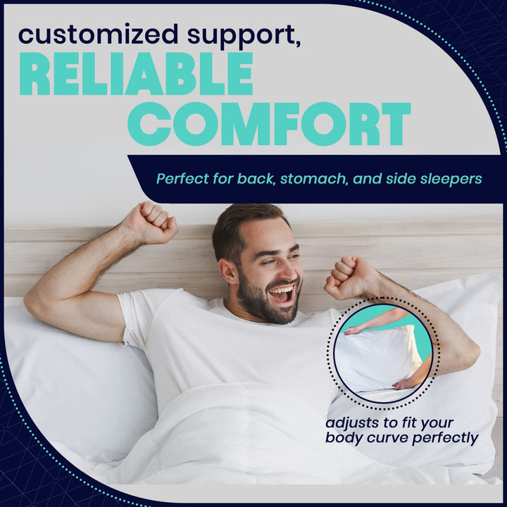 Memory Foam Pillows - King Size 2 Pack - Nestopia