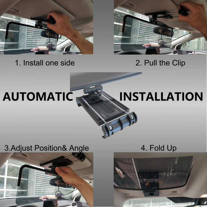 Polarized Car Visor Extender - Sun Blocker, Sunglass Holder, Clip - Protects from Glare, Snow Blindness, UV Rays - Nestopia