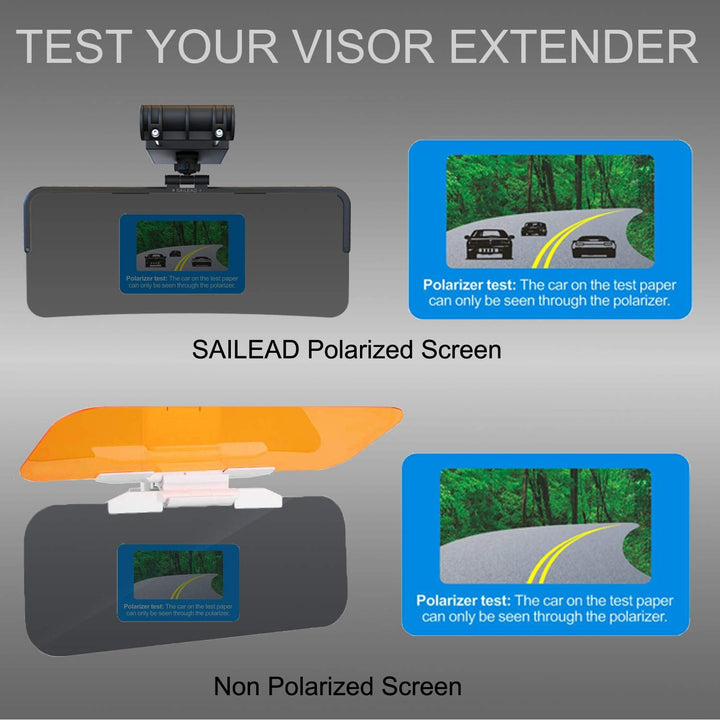 Polarized Car Visor Extender - Sun Blocker, Sunglass Holder, Clip - Protects from Glare, Snow Blindness, UV Rays - Nestopia