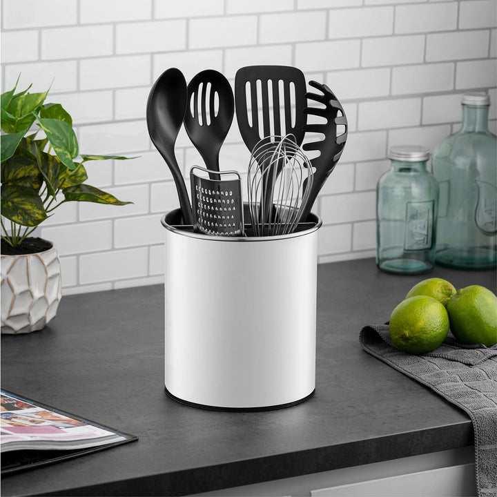 Rotating Utensil Caddy with Weighted Base and Removable Divider - Nestopia