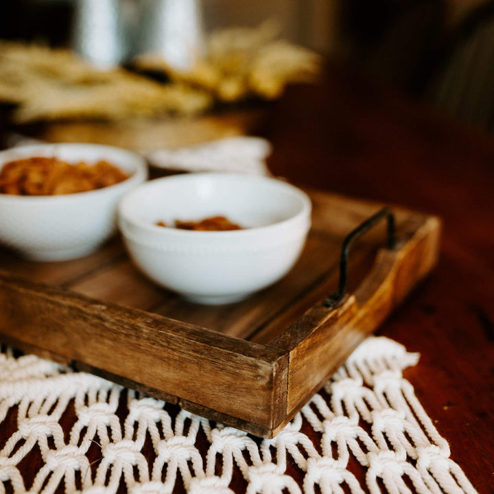 Rustic Serving Tray w/ Handles, 18" - Nestopia