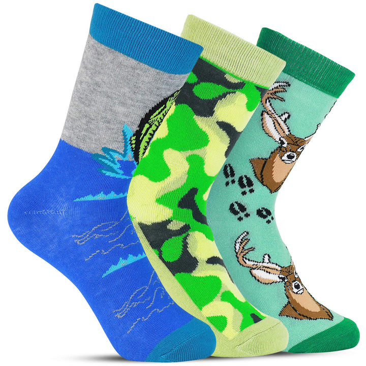 Seattle 3 Pack - Crazy Socks for Kids - Fun Novelty Designs - Boys 5 - 10 - Nestopia