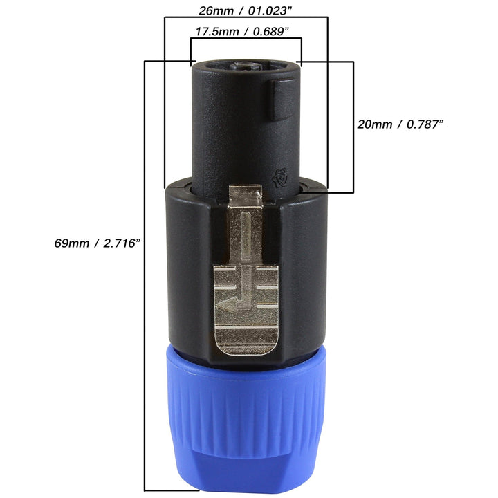 Speaker Plug for Neutrik Speakon NL4FC, NL4FX, NLT4X, NL2FC - Nestopia