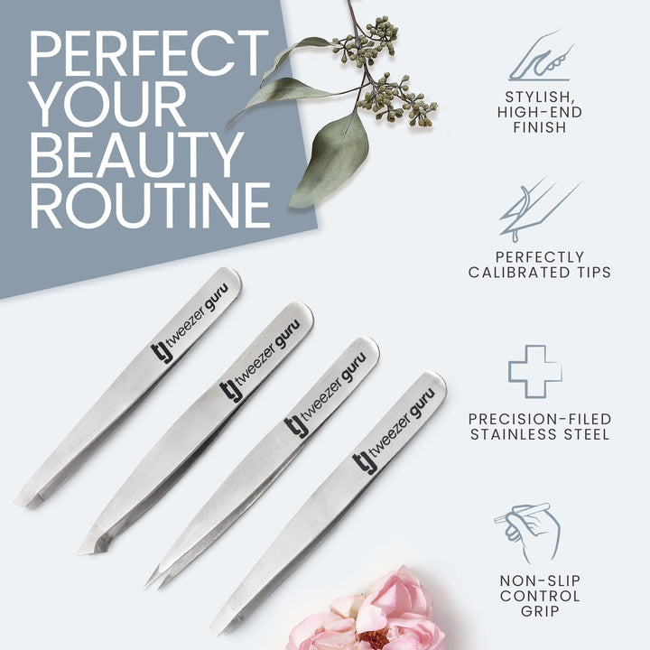 Stainless Steel Slant & Pointed Tweezer Set - Nestopia