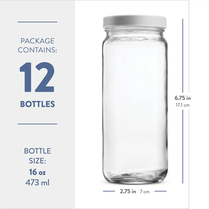 Travel Glass Mason Jar 16oz Bottle - Nestopia