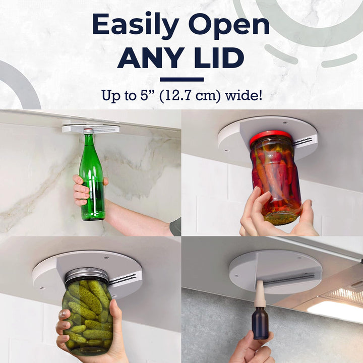 Under Cabinet Jar & Bottle Opener for Weak Hands & Seniors - Nestopia