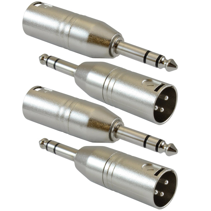 XLR - M to 6.3mm Stereo Coupler - 4 PACK - Nestopia