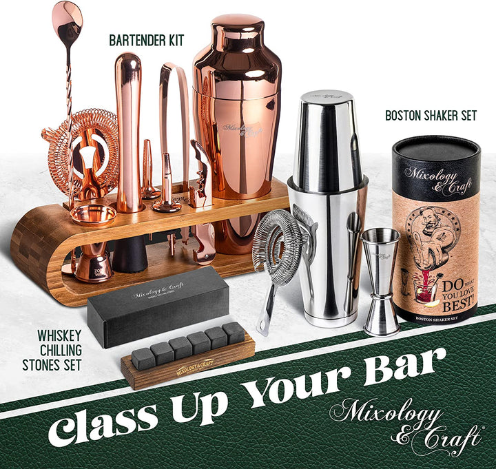 10-Pc Copper Bartender Kit w/ Bamboo Stand - Nestopia