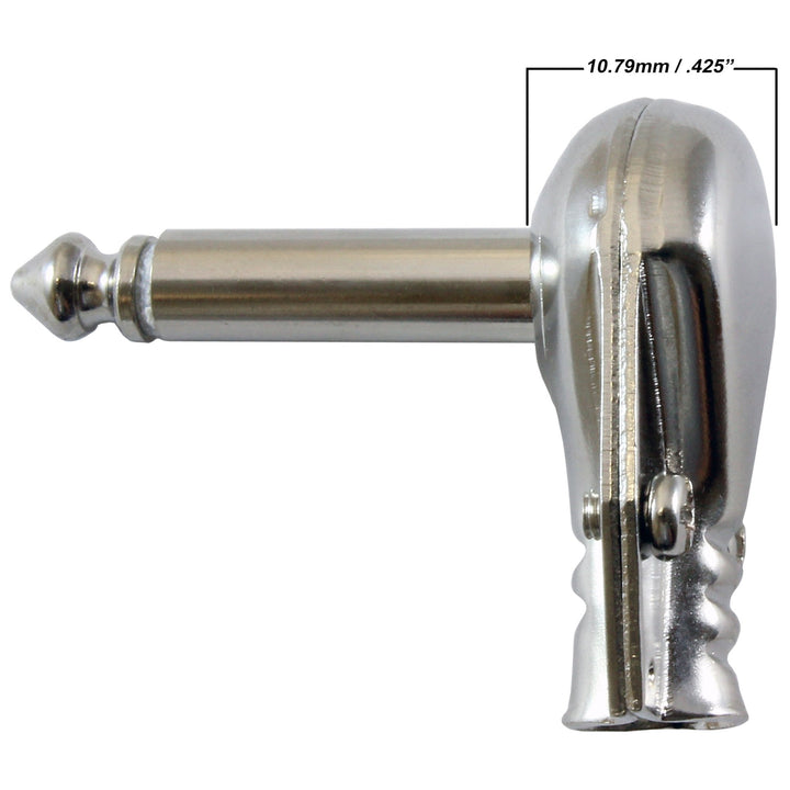 1/4" Right Angle Plugs TS Mono Flat Low Profile - 10 Pack - Nestopia