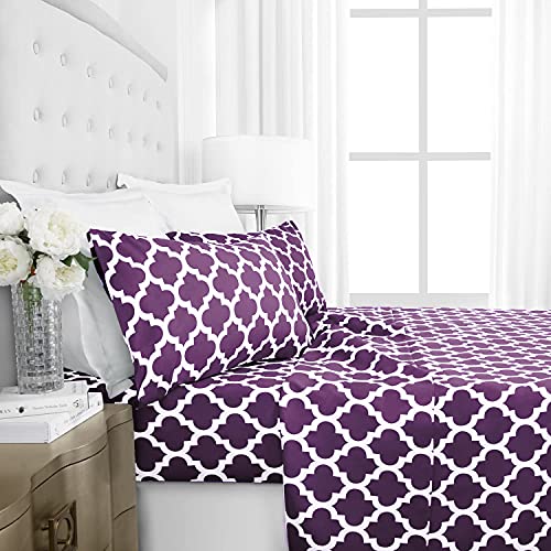 1800 Series Full Bed Sheet Set - Purple - Nestopia