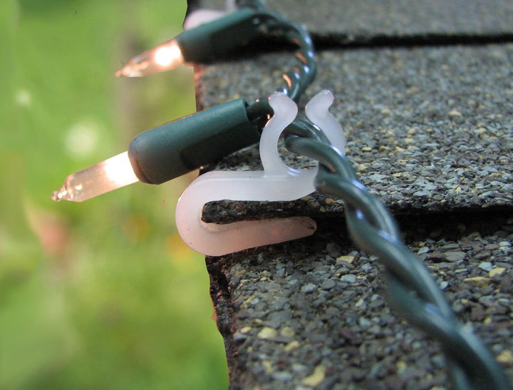 200 Mighty Clip Lights - Easy Install on Shingles & Gutters - Nestopia