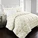 2200 Luxury Quatrefoil Comforter - King/Cal King - Ivory - Nestopia