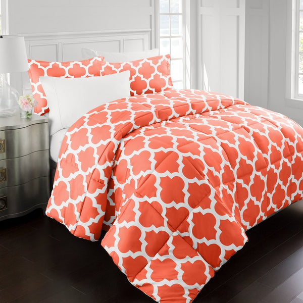 2200 Series Comforter Set - Full/Queen - Coral - Nestopia