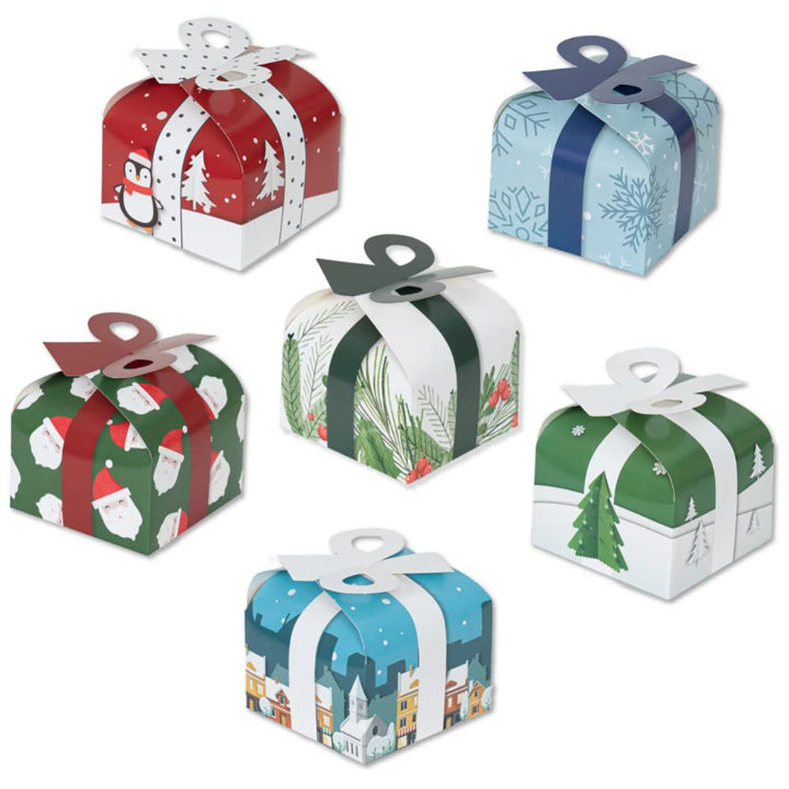 24 Pack Christmas Treat Boxes, Gable Boxes for Wedding, Birthday, Dessert, Candy, Baked Goods - Nestopia