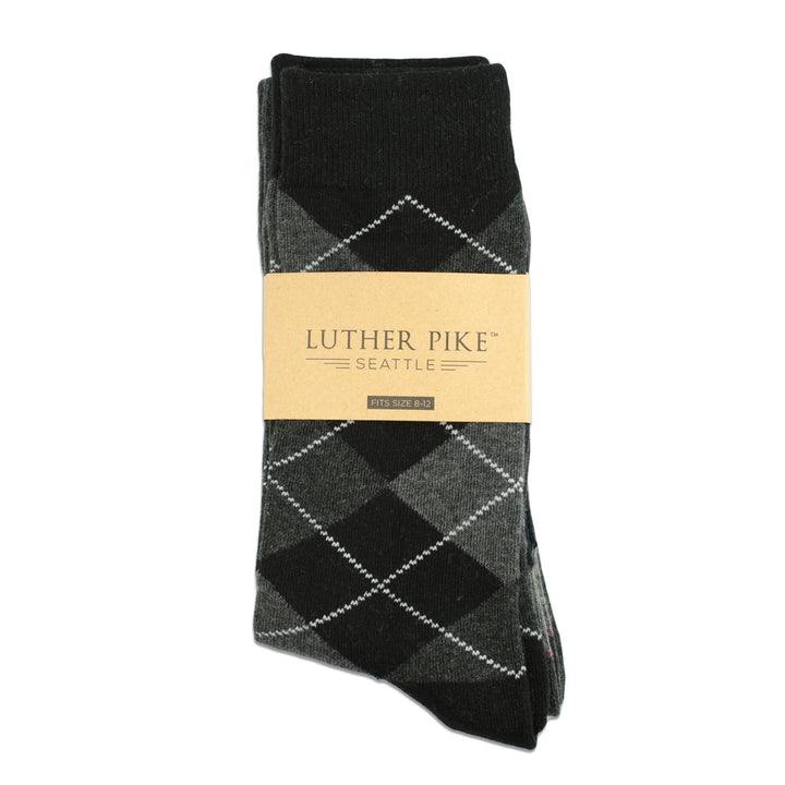 3 Pk Mens Argyle Dress Socks - Premium Cotton - Nestopia