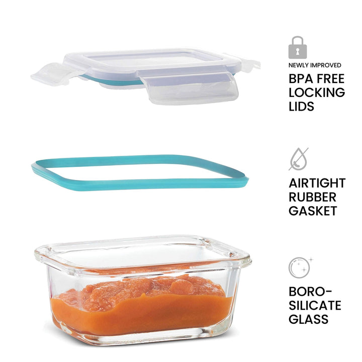 4 Oz Glass Food Containers - 6 Piece Set - Nestopia