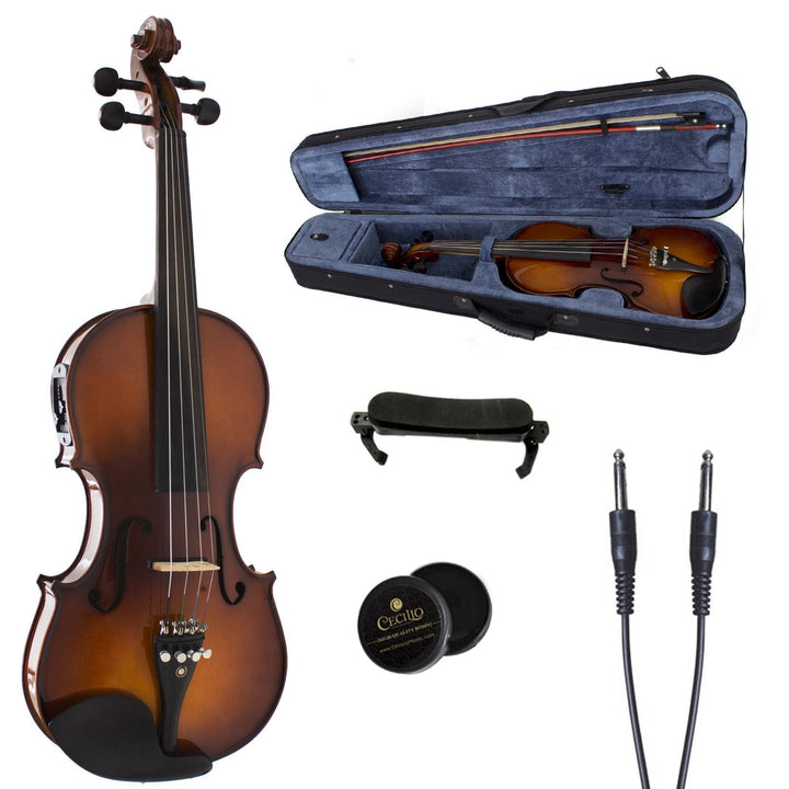4/4 CVNAE Ebony Acoustic/Electric Violin - Nestopia