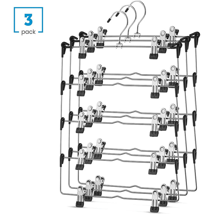 5-Tier Skirt Hangers with Clips - Nestopia