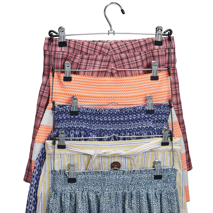 5-Tier Skirt Hangers with Clips - Nestopia