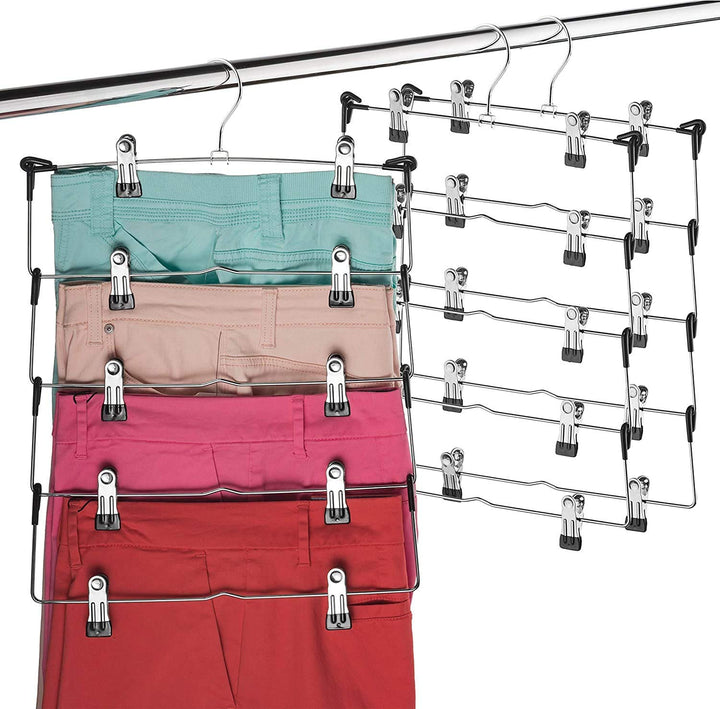 5-Tier Skirt Hangers with Clips - Nestopia