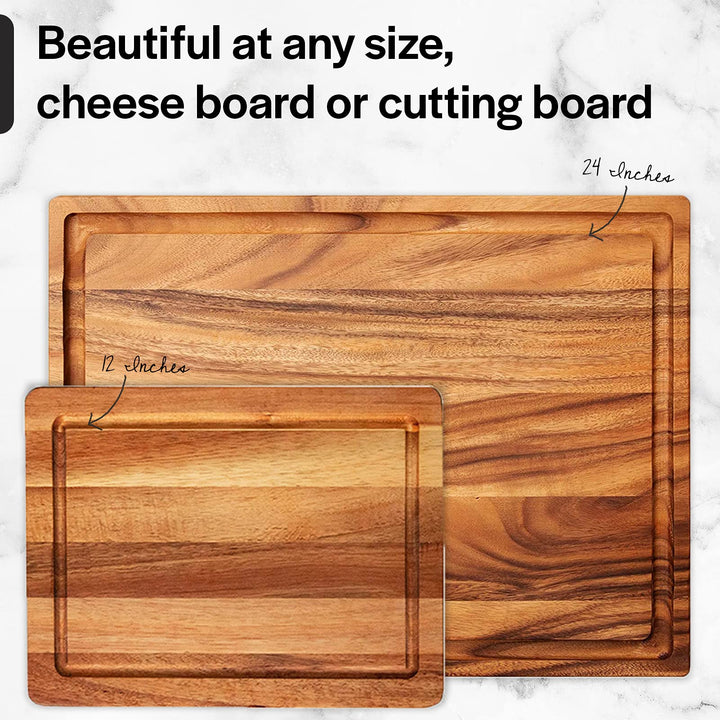 Acacia Wood Cutting Board with Juice Groove - Nestopia