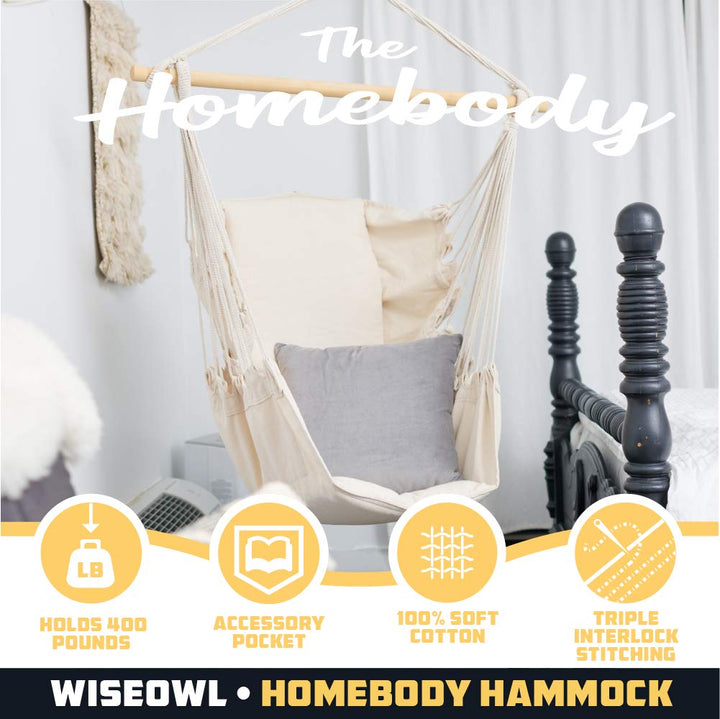 Comfy Adult Hanging Chair - Indoor/Outdoor Swing for Kids/Adults - Nestopia