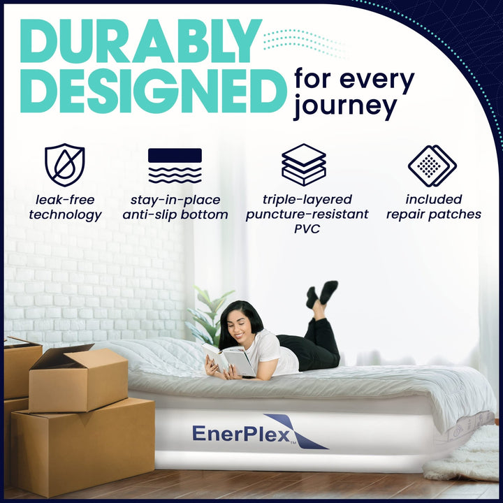 Double Height Inflatable Mattress with Detachable Pump - Nestopia