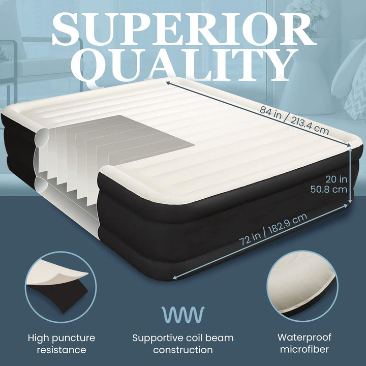 Double High Inflatable Bed for Home, Travel & Camping - Nestopia