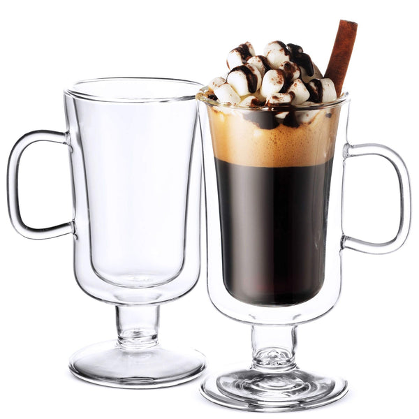 Double Walled Irish Coffee Mugs - 8½ Oz (2 Pack) - Nestopia